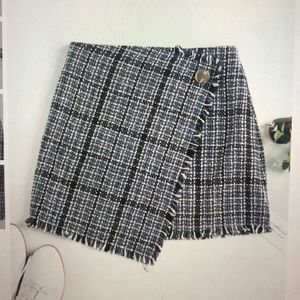 Zaful tweed wrap skirt